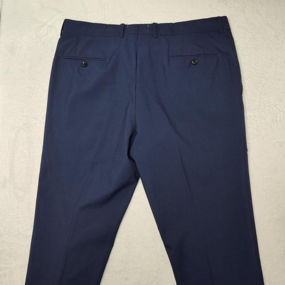 Ted Baker Pants Mens 37x30 Blue Wool Dress Flat Front Suit Trousers TB30335 - Picture 4 of 14